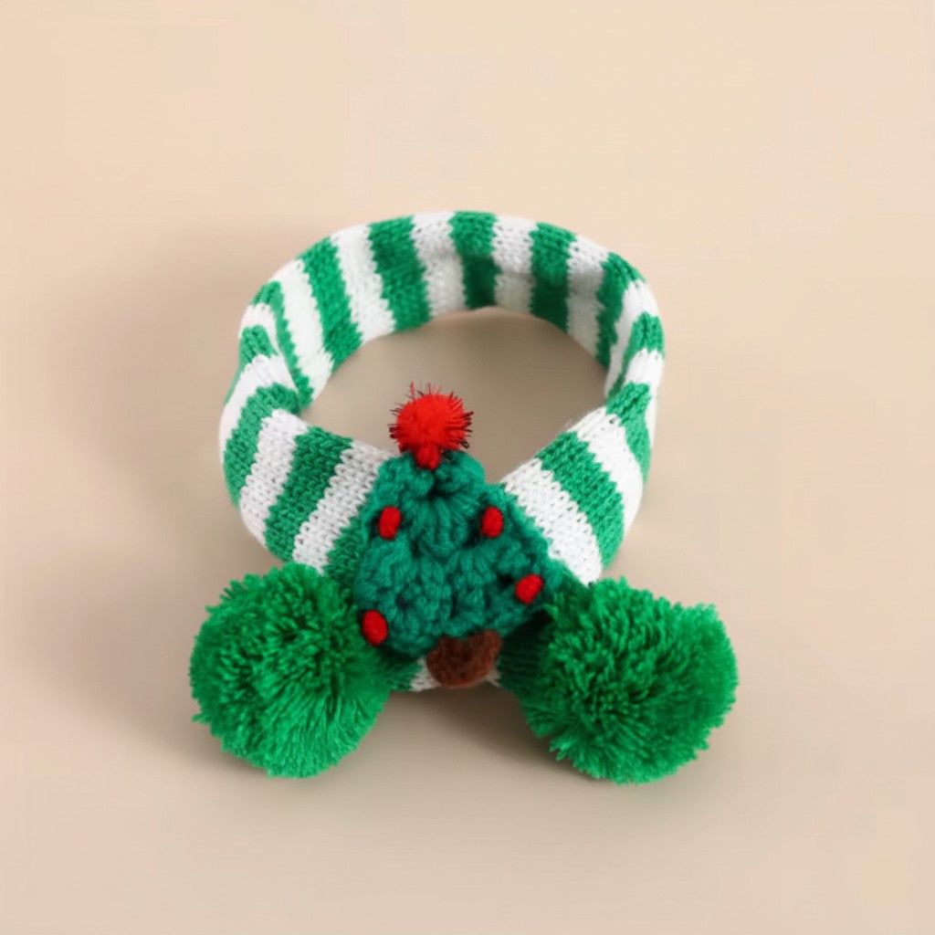 Festive Knitted Pet Scarf
